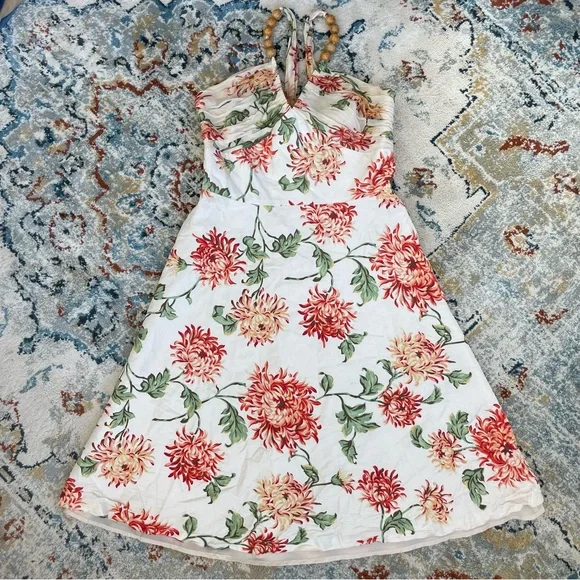 slim fit dress slacks 1950s Rhinestone Studded Floral Halter Dress main image 0
